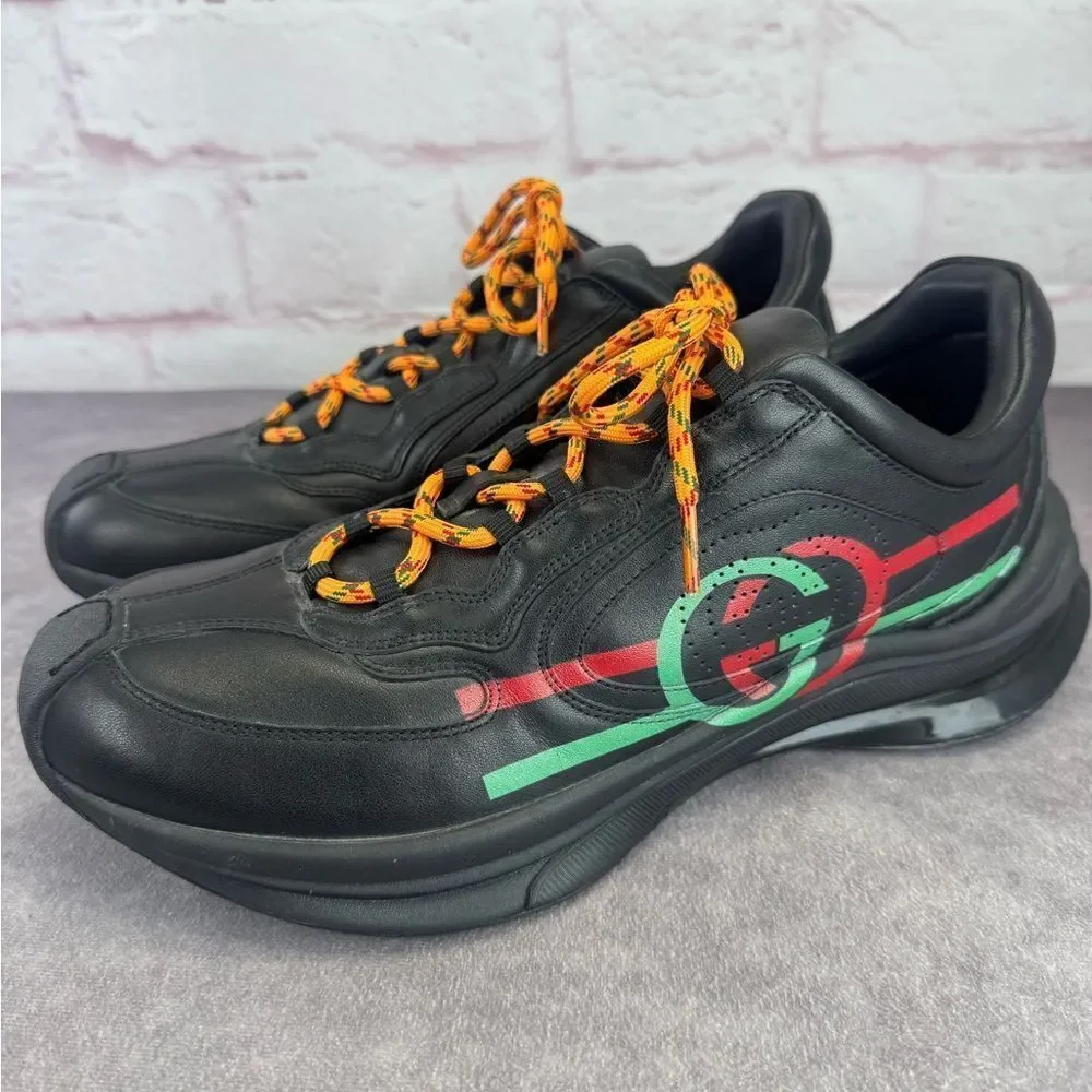 Gucci Men’s Run Leather Black Sneakers 9